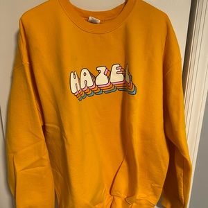 hazel boutique yellow crew neck sweatshirt